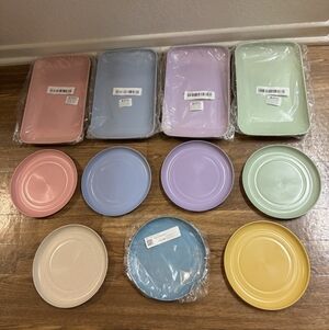 Set Of 11 Multicolor Plates NEW!